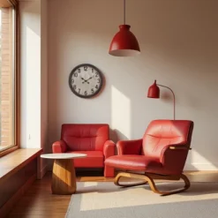 FURNIinspire Wall Clocks Round Decorative Wall Clock Living Room Hanging Clock Modern Timepiece Home Wall Decor, Brown, 20"*20"*2" -Outdoor Kitchen & Living GUEST 6138dad8 0f8b 439b b734 13964b7ab0ce