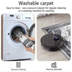 FURNIinspire Floor Mats 3 Piece Washable Kitchen Rug Farmhouse Area Rugs Non Skid Bohemian Mat For Entryway, Home Decor, Blue, 60"*20" -Outdoor Kitchen & Living GUEST 6281c0cc 70d9 43bd ab76 d582e1339347