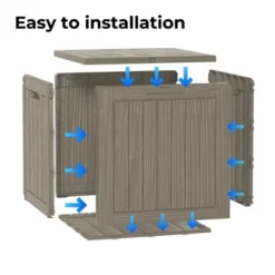 FURNIinspire Deck Boxes, Portable Storage Box With Waterproof Function For Patio Furniture, Garden Tools, All Weather Use, Brown, 22.09"*17.09"*20.87" -Outdoor Kitchen & Living GUEST 6385e19a 1ecb 4402 8272 4de04e1c2eec