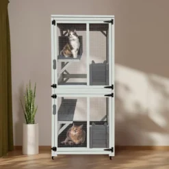 FURNIinspire Outdoor Cat Enclosure, Cat House On Wheels With Napping House, Kitty Cat Condo Cage Shelter Playpen With Sliding Doors, 30.7"*30.7"*71" 11 FURNIinspire Outdoor Cat Enclosure, Cat House On Wheels With Napping House, Kitty Cat Condo Cage Shelter Playpen With Sliding Doors, 30.7"*30.7"*71" -Outdoor Kitchen & Living GUEST 645009c6 7a39 47c2 9328 fa3c5e015f62
