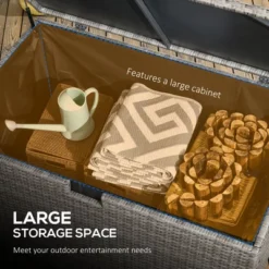 FURNIinspire Utility Storage Cabinet 113 Gallon Deck Box Rattan Outdoor Storage Box Waterproof Storage Container For Indoor, Grey, 47.2"*6.70"*30.7" -Outdoor Kitchen & Living GUEST 648ddd21 ffde 4238 9bcf 6862702e077e