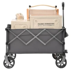 FURNIinspire Outdoor Serving Carts Folding Wagon Cart Beach Wagon 450lb Heavy Duty Foldable Wagon For Camping Sports, Gray, 36.22"*22.05"*39.37" -Outdoor Kitchen & Living GUEST 66079108 19eb 4418 89c0 938f0050cfa4