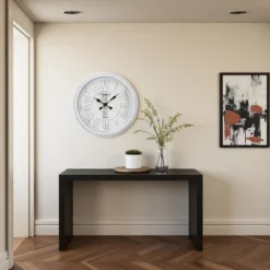 FURNIinspire Wall Clocks 20inch Round Living Room Decorative Roman Numeral Hanging Clock, Timepiece Vintage Wall Decor, Grey, 20"*20"*2.25"