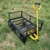 FURNIinspire Wheelbarrows And Lawn Carts Tools Cart Wagon Cart, Garden Cart Trucks With Solid Wheels And Yellow Handle, Black, 37“*19"*40" -Outdoor Kitchen & Living GUEST 6740137d 70c3 4088 887d d3f0090440b9