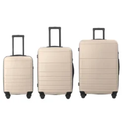 FURNIinspire Bag And Luggage Sets 3 Piece Travel Hard Shell Luggage, Lightweight Rolling Suitcases With Wheels, Beige, 20.87"*11.61"*30.31" -Outdoor Kitchen & Living GUEST 6863e32c 9e2b 44b2 9f00 1ba127877ee9