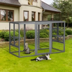 FURNIinspire Pet Crates And Houses, Cat Cage, Perfect Size For Small Cats, Gray, 72.1"*31.7"*44.6" -Outdoor Kitchen & Living GUEST 68e4a494 7746 4255 a7eb 36c1be6158d4