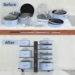 FURNIinspire Adjustable Pots And Pans Organizer Rack Cabinet Metal Pans Pots Lids Storage Holder Rack 3 DIY Kitchen Counter, Black, 15.99"*8.58"*2.34" 12 FURNIinspire Adjustable Pots And Pans Organizer Rack Cabinet Metal Pans Pots Lids Storage Holder Rack 3 DIY Kitchen Counter, Black, 15.99"*8.58"*2.34" -Outdoor Kitchen & Living GUEST 694b0276 0052 4c1d be6a e4d740440b88