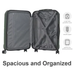 FURNIinspire Bag And Luggage Sets 3 Piece Rolling Luggage, Travel Hard Suitcase With Wheels, Stylish Suitcase Set, Green, 21.06"*11.81"*30.31" -Outdoor Kitchen & Living GUEST 69a650ae 6446 46f1 8f59 ebe30d32c934