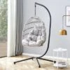 FURNIinspire Patio Swings Hanging Chair With Wicker Weave, Single Person Swing With Seat Cushion For Indoor And Outdoor, Gray, 37“*37"*79" -Outdoor Kitchen & Living GUEST 6cee9706 1ccd 41aa 93d1 1a3823e0906b