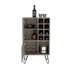 FURNIinspireWine Racks Bar Cabinet Kitchen Cupboard With 8 Built-In Wine Rack, Single Door, Storage Furniture, Gray, 13.3"*23.9"*13.3" 9 FURNIinspireWine Racks Bar Cabinet Kitchen Cupboard With 8 Built-In Wine Rack, Single Door, Storage Furniture, Gray, 13.3"*23.9"*13.3" -Outdoor Kitchen & Living GUEST 6d097016 5de6 44ce 83e1 1b9e9ce00692