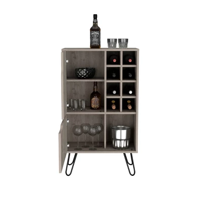 FURNIinspireWine Racks Bar Cabinet Kitchen Cupboard With 8 Built-In Wine Rack, Single Door, Storage Furniture, Gray, 13.3"*23.9"*13.3" 5 FURNIinspireWine Racks Bar Cabinet Kitchen Cupboard With 8 Built-In Wine Rack, Single Door, Storage Furniture, Gray, 13.3"*23.9"*13.3" - Image 3