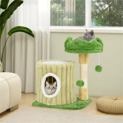 FURNIinspire Pet Tower Indoor Cat Tree Cat Tower Cozy Cat Apartment, Cat Condo With Sisal Grab Post, Shake Ball, Multicolored, 16.5"*12"*21.5" -Outdoor Kitchen & Living GUEST 6d972fde ab93 47c4 ada0 ef8f712b789b