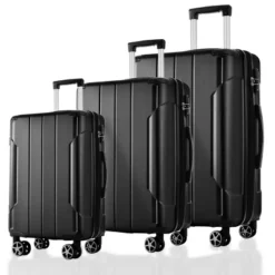 FURNIinspire Bag And Luggage Sets 3 Piece Suitcase Set, Expandable Hard Shell Carry On Luggage Sets, Travel Luggage Black, 12"*18.3"*29.9" 11 FURNIinspire Bag And Luggage Sets 3 Piece Suitcase Set, Expandable Hard Shell Carry On Luggage Sets, Travel Luggage Black, 12"*18.3"*29.9" -Outdoor Kitchen & Living GUEST 711817f9 fd1d 42c3 9dbb 3fde297de677