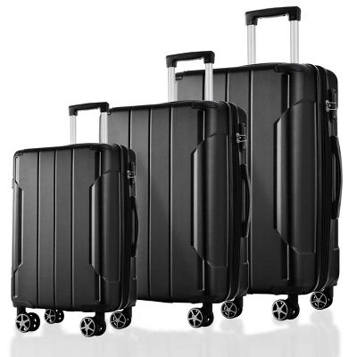 FURNIinspire Bag And Luggage Sets 3 Piece Suitcase Set, Expandable Hard Shell Carry On Luggage Sets, Travel Luggage Black, 12"*18.3"*29.9" 7 FURNIinspire Bag And Luggage Sets 3 Piece Suitcase Set, Expandable Hard Shell Carry On Luggage Sets, Travel Luggage Black, 12"*18.3"*29.9" - Image 5