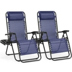 FURNIinspire Outdoor Portable Chairs Lounge Chairs Patio Folding Recliners For Pool Beach Garden With Pillow And Cup Holder, Blue, 62.8"*24.22"*43.3" 9 FURNIinspire Outdoor Portable Chairs Lounge Chairs Patio Folding Recliners For Pool Beach Garden With Pillow And Cup Holder, Blue, 62.8"*24.22"*43.3" -Outdoor Kitchen & Living GUEST 72691da4 7937 4735 ae43 3989d6ffa361