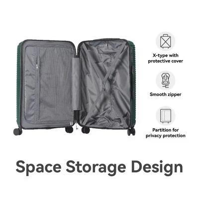 FURNIinspire Bag And Luggage Sets 3 Piece Travel Hard Shell Luggage, Lightweight Rolling Suitcases With Wheels, Green, 20.67"*11.61"*29.92" 3 FURNIinspire Bag And Luggage Sets 3 Piece Travel Hard Shell Luggage, Lightweight Rolling Suitcases With Wheels, Green, 20.67"*11.61"*29.92"