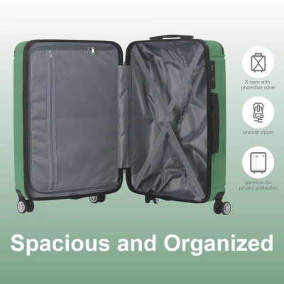 FURNIinspire Bag And Luggage Sets 3 Size Luggage Suitcases With Wheels, Hard Rolling Suitcase Set For Travel Business, Green, 20.87"*11.81"*30.31" 4 FURNIinspire Bag And Luggage Sets 3 Size Luggage Suitcases With Wheels, Hard Rolling Suitcase Set For Travel Business, Green, 20.87"*11.81"*30.31" - Image 3