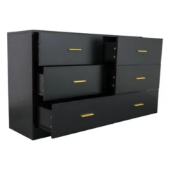 FURNIinspire Dressers 6 Drawer Dresser Storage Organizer For Bedroom, Nursery, Modern Clothes Closet Storage Cabinet, Black, 47.24"*15.55"*30.3" -Outdoor Kitchen & Living GUEST 75c3f9d3 19bd 4bde 9a04 cef416d3ccf8