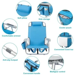 FURNIinspire Outdoor Portable Chair Adjustable Back Lightweight Design For Beach And Picnic, Blue, 24.8"*25.6"*32.28" 10 FURNIinspire Outdoor Portable Chair Adjustable Back Lightweight Design For Beach And Picnic, Blue, 24.8"*25.6"*32.28" -Outdoor Kitchen & Living GUEST 765879b2 49c6 4873 a775 e38dee82b5cc