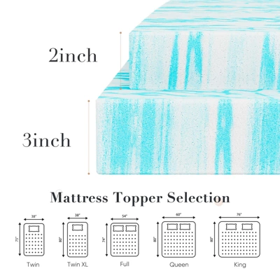 FURNIinspire Mattresses Memory Foam Cooling Gel Mattress Bed Topper For Back Pain 4 FURNIinspire Mattresses Memory Foam Cooling Gel Mattress Bed Topper For Back Pain - Image 2