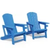 FURNIinspire Patio Accent Chairs Outdoor Folding 2PCS Chairs Adirondack Chair, Portable Chair With Handles For Backyard, Blue, 31.4"*29.6"*36.4" -Outdoor Kitchen & Living GUEST 77c73623 87a2 45a5 ab36 d0c1562007ff