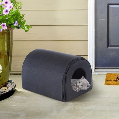 FURNIinspire Pet Crates And Houses Portable Heated Cat Bed Waterproof Pet House, Indoor Comfy Folding Cat House, Blue, 21.25"*15.74"*15" 3 FURNIinspire Pet Crates And Houses Portable Heated Cat Bed Waterproof Pet House, Indoor Comfy Folding Cat House, Blue, 21.25"*15.74"*15"