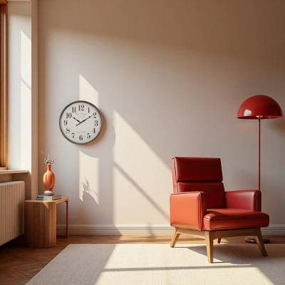 FURNIinspire Wall Clocks 30inch Modern Round Wall Clock Decorative Living Room Vintage Wall Decor, Large Oversize, Brown, 30"*30"*2.25" 3 FURNIinspire Wall Clocks 30inch Modern Round Wall Clock Decorative Living Room Vintage Wall Decor, Large Oversize, Brown, 30"*30"*2.25"