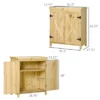 FURNIinspire Utility Storage Cabinet Garden Storage Cabinet Outdoor Tool Shed With Galvanized Top And Two Shelves, Natural Wood, 38.00"*20.10"*12.60" -Outdoor Kitchen & Living GUEST 78b981be cebb 4068 ad36 52a8653e479d