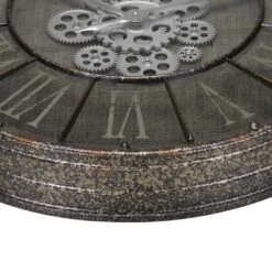 FURNIinspire Wall Clocks 24inch Gear Mechanism Decorative Hanging Clock Living Room Vintage Wall Decor For Bedroom, Grey, 24"*28"*3.25" -Outdoor Kitchen & Living GUEST 78d75e22 d625 49e3 bd68 b84f95b9e02d