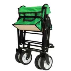 FURNIinspire Outdoor Serving Carts Minimeetall Collapsible Foldable Wagon Cart Utility Wagon Grocery Cart 225lbs, Green, 35.04"*22.44"*38.58" -Outdoor Kitchen & Living GUEST 7912a181 493b 4326 beb5 00014a1586ce