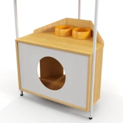 FURNIinspire Pet Tower Corner Cat Tower, Cat Tree Pet Furniture With Scratching Post, Feeding Station, Climbing Platforms, Brown, 15.7"*24.8"*58.4" -Outdoor Kitchen & Living GUEST 796e97d1 326f 4724 addd 59bc1a6ffcab