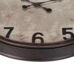 FURNIinspire Wall Clocks Round Decorative Wall Clock Living Room Hanging Clock Modern Timepiece Home Wall Decor, Brown, 20"*20"*2" -Outdoor Kitchen & Living GUEST 7afe8a8d a5c5 4e55 872a d88f0b048d54