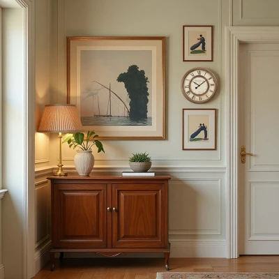 FURNIinspire Wall Clocks Round Roman Numeral Clock Decorative Living Room Hanging Clock Vintage Timepiece Home Decor, Brown, 20"*20"*2" 6 FURNIinspire Wall Clocks Round Roman Numeral Clock Decorative Living Room Hanging Clock Vintage Timepiece Home Decor, Brown, 20"*20"*2" - Image 4