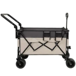 FURNIinspire Outdoor Serving Carts Multi Functional Push Pull Folding Wagon Cart With Rotating Handle All-Terrain Wheele, Gray, 48.43"*22.83"*43.7" -Outdoor Kitchen & Living GUEST 7c53b48e 13ce 49fc ac32 dfab4e619cc7