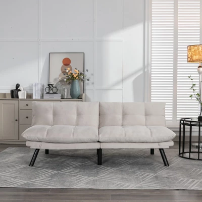 FURNIinspire Convertible Folding Modern Sofa Bed, Cream, 67"*16"*32" 6 FURNIinspire Convertible Folding Modern Sofa Bed, Cream, 67"*16"*32" - Image 4