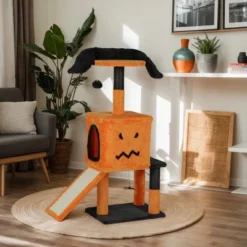 FURNIinspire Pet Tower Halloween Cat Tree Tower With Sisal Scratching Posts, Hanging Toys, Cat Activity Platform, Orange, 27.3"*11.8"*39" -Outdoor Kitchen & Living GUEST 7e1462c7 b5bd 4b84 abe5 218e219070fc