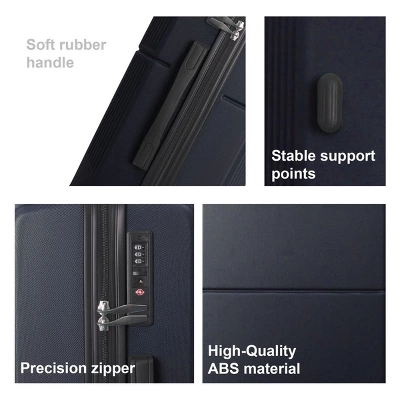 FURNIinspire Bag And Luggage Sets 3 Piece Rolling Luggage, Travel Hard Suitcase With Wheels, Stylish Suitcase Set, Blue, 21.06"*11.81"*30.31" 6 FURNIinspire Bag And Luggage Sets 3 Piece Rolling Luggage, Travel Hard Suitcase With Wheels, Stylish Suitcase Set, Blue, 21.06"*11.81"*30.31" - Image 4