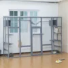 FURNIinspire Pet Crates And Houses Cat Enclosure With Leaping Platforms, Feline Condos, Catwalk, Scratching Panel, Gray, 104.3"*35.4"*72.1" -Outdoor Kitchen & Living GUEST 7f8710da cad5 47e3 a7cb 09ac67d197c2