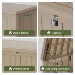 FURNIinspire Deck Boxes Outdoor Storage Box, Outdoor Deck Storage Box, Lockable Patio And Garden Furniture Container, Weather-Resistant Deck Box -Outdoor Kitchen & Living GUEST 80570cea 8402 4c5c bfdb 9b80887de671