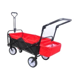 FURNIinspire Wheelbarrows And Lawn Carts Folding Wagon Collapsible Outdoor Utility Wagon, Lawn Car With Adjustable Handles, Black And Red, 53“*20"*43" 11 FURNIinspire Wheelbarrows And Lawn Carts Folding Wagon Collapsible Outdoor Utility Wagon, Lawn Car With Adjustable Handles, Black And Red, 53“*20"*43" -Outdoor Kitchen & Living GUEST 81c442da 477a 4d1a b6bb 2bc29a8bd054