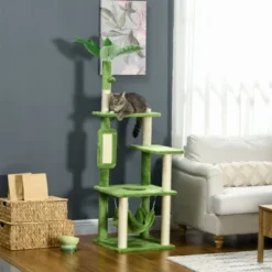 FURNIinspireCat Tree With Hammock, Indoor Cat Tower With Scratching Post, Platforms,Play Ball,19"*19"*56" -Outdoor Kitchen & Living GUEST 84115665 3c7a 4ce0 9822 96c99a498c28