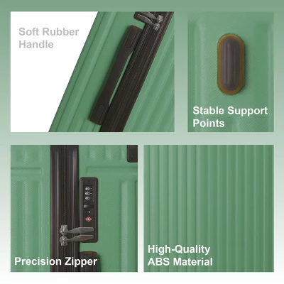 FURNIinspire Bag And Luggage Sets 3 Size Luggage Suitcases With Wheels, Hard Rolling Suitcase Set For Travel Business, Green, 20.87"*11.81"*30.31" 2 FURNIinspire Bag And Luggage Sets 3 Size Luggage Suitcases With Wheels, Hard Rolling Suitcase Set For Travel Business, Green, 20.87"*11.81"*30.31"