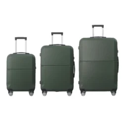 FURNIinspire Bag And Luggage Sets 3 Piece Rolling Luggage, Travel Hard Suitcase With Wheels, Stylish Suitcase Set, Green, 21.06"*11.81"*30.31" -Outdoor Kitchen & Living GUEST 849b2f3e dd77 4d4e 9674 127e9403a544
