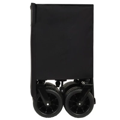 FURNIinspire Outdoor Serving Carts Heavy Duty Foldable Utility Wagon Terrain Quiet Wheels For Camping Gardening Picnic, Black, 38.58"*24.02"*39.17" 5 FURNIinspire Outdoor Serving Carts Heavy Duty Foldable Utility Wagon Terrain Quiet Wheels For Camping Gardening Picnic, Black, 38.58"*24.02"*39.17" - Image 3