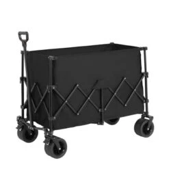 FURNIinspire Wheelbarrows And Lawn Carts Beach Wagon Lawn Cart Garden Cart, Heavy Duty Folding Utility Yard Cart, Black, 20.87"*42.91"*32.68" -Outdoor Kitchen & Living GUEST 886bc203 78a7 44a7 8374 896b828071e0