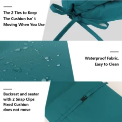 FURNIinspire Outdoor Seat Cushions Chair Cushion Replacement Outdoor Chaise Lounge Cushion 2 PCS For Patio Garden, Backyard, Blue, 75"*24"*2.7"