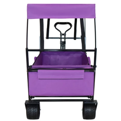 FURNIinspire Outdoor Serving Carts Collapsible Folding Wagon 300L Collapsible Wagon With Tailgate All-Terrain Wheels, Purple, 45.28"*22.83"*38.78" 4 FURNIinspire Outdoor Serving Carts Collapsible Folding Wagon 300L Collapsible Wagon With Tailgate All-Terrain Wheels, Purple, 45.28"*22.83"*38.78" - Image 2