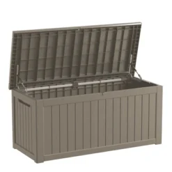 FURNIinspire Deck Boxes, Outdoor Storage Box With Waterproof Function For Gardening Tools, Pool Supplies, Patio Furniture, Brown, 57.87"*32.24"*33.66" -Outdoor Kitchen & Living GUEST 8a34309c 5a88 4e7a 99ca 0240b03b8ba3