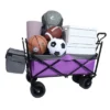 FURNIinspire Outdoor Serving Carts 480Lbs Collapsible Wagon With Canopy Lightweight Foldable Wagon With Mosquito Net, Purple, 45.28"*22.83"*38.78" -Outdoor Kitchen & Living GUEST 8b8df8a8 455b 45f4 8d0a 155b6661d707
