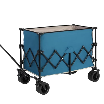 FURNIinspire Wheelbarrows And Lawn Carts Beach Wagon Lawn Cart Garden Cart, Heavy Duty Folding Utility Yard Cart, Blue, 20.87"*42.91"*32.68" 7 FURNIinspire Wheelbarrows And Lawn Carts Beach Wagon Lawn Cart Garden Cart, Heavy Duty Folding Utility Yard Cart, Blue, 20.87"*42.91"*32.68" - Image 5